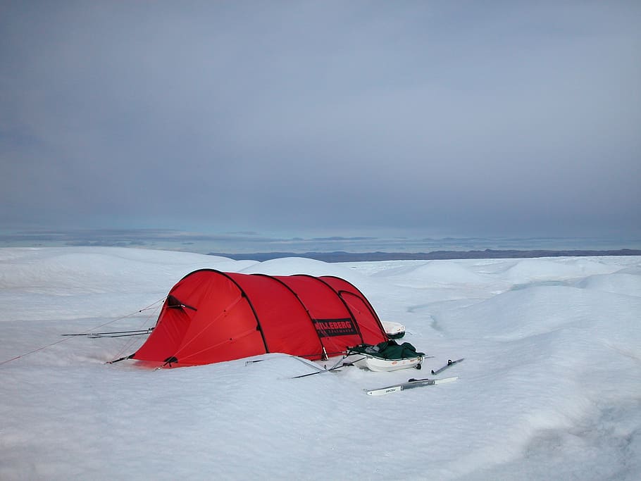 arctic, greenland, camping, polar, snow, cold temperature, winter, red, scenics - nature, sport
