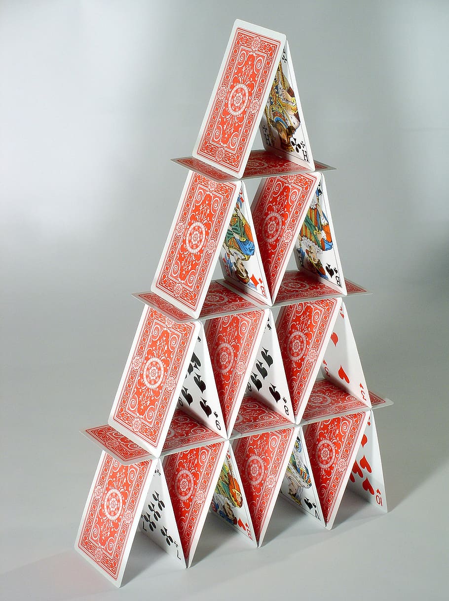 house, playing, cards, house of cards, fragile, patience, sensitive, statics, build, play