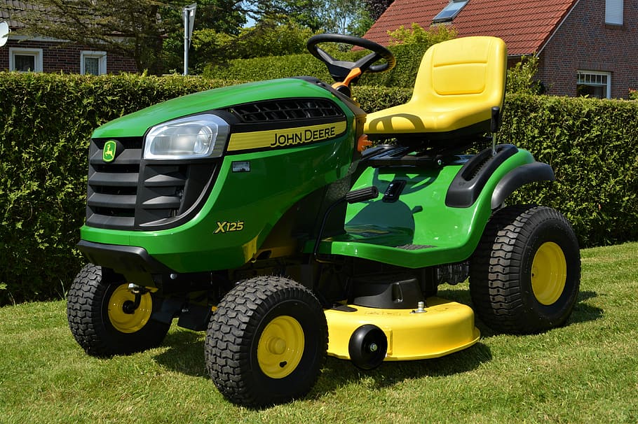 john deere, john deere x125, agriculture, ride-on mower, commercial vehicle, 125, tractor, vehicle, tractors, agricultural machinery