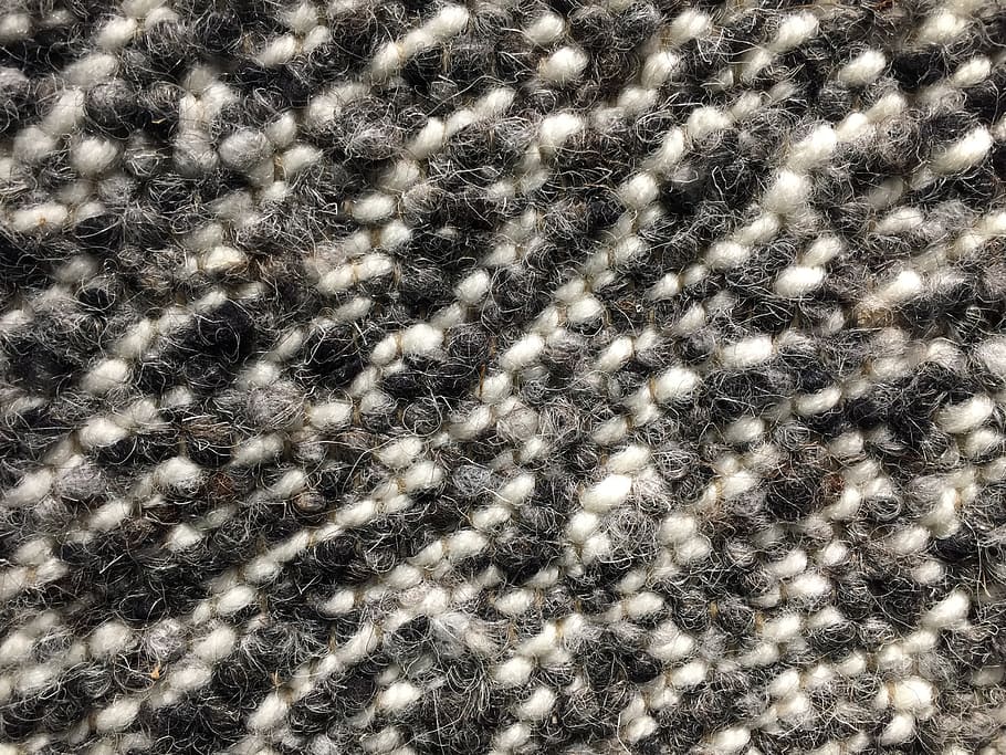 foto de primer plano, gris, negro, alfombra de piso, alfombra, fibras, textura, textil, tejido, patrón