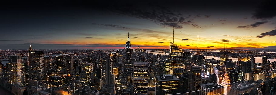 aerial, photography, city buildings, sunset, aerial photography, city, buildings, north america, america, united states