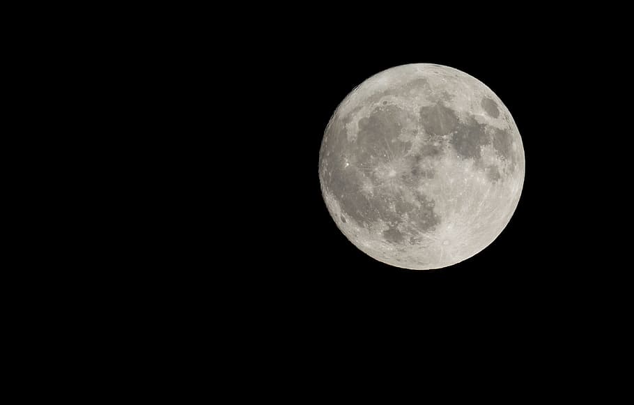 full-moon, black, skies, full moon, close, night, dark, moon, moon craters, moonlight