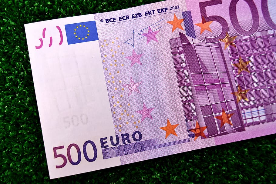 euro, 500, dollar bill, money, currency, paper money, 500 euro, finance, banknote, seem