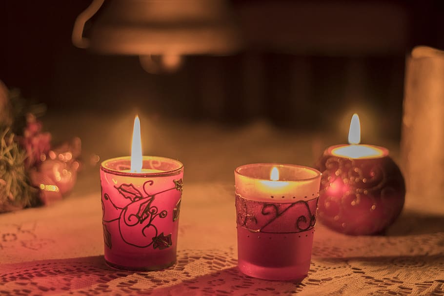 candle, candelight, light, ambient, bokeh, mood, christmas, lights, seasonal, festive