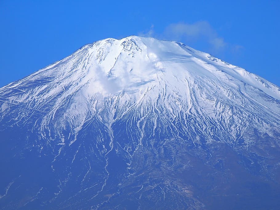 mountain, covered, snow, mt fuji, gotemba, winter, shizuoka prefecture, mound, mountain climbing, road