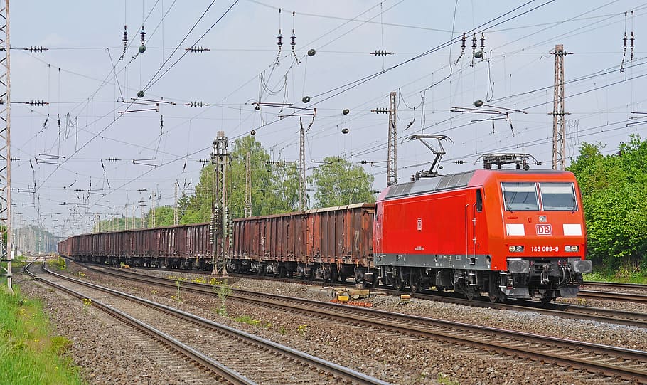 Freight Train, Block Train, Db, deutsche bahn, dbag, track exchange, main line, hamm, westfalen, exit