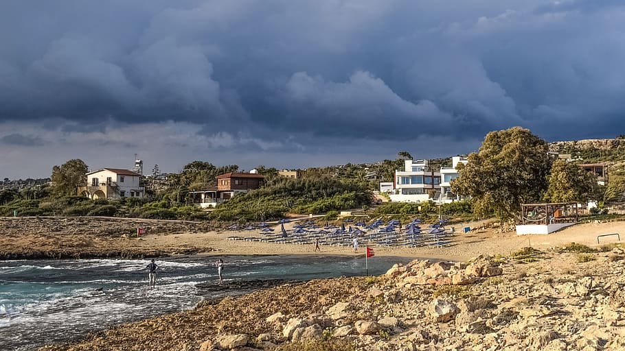 beach, sky, clouds, autumn, landscape, ammos tou kampouri, ayia napa, cyprus, architecture, built structure