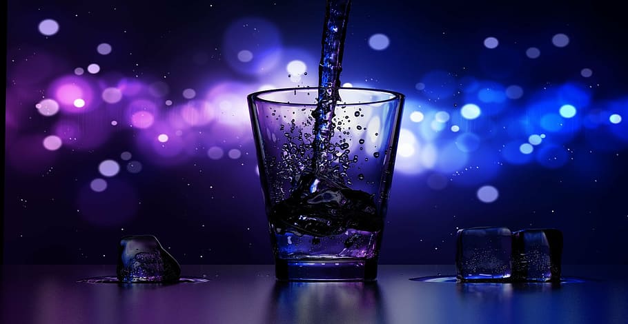 fotografia de lapso de tempo de bokeh, líquido, derramado, copo de shot, bebida, copo, tarde da noite, bar, pub, gelo