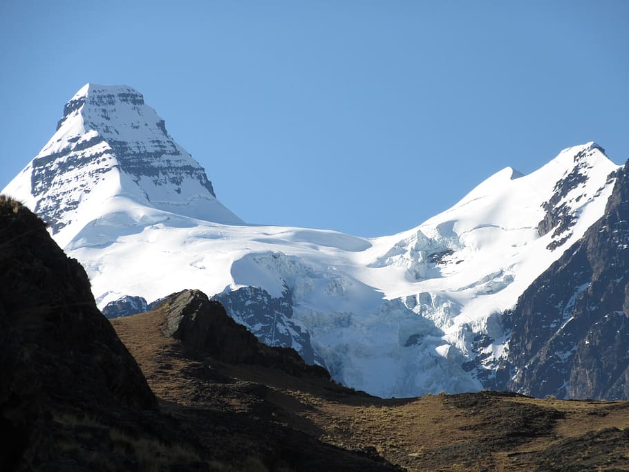condorini, mountain, bolivia, snow, cold temperature, winter, sky, beauty in nature, scenics - nature, snowcapped mountain