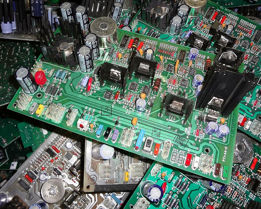 green circuit board, processor, circuits, green board, resistors, electronic, technology, board, green, computer
