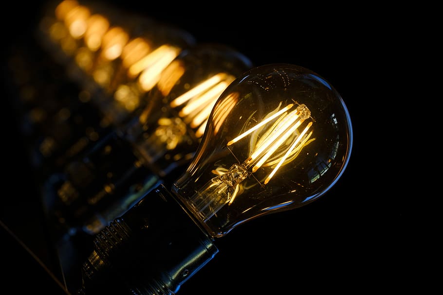 light bulbs, turned, lamp, light, lighting, light bulb, bulbs, edison light bulb, edisson, led