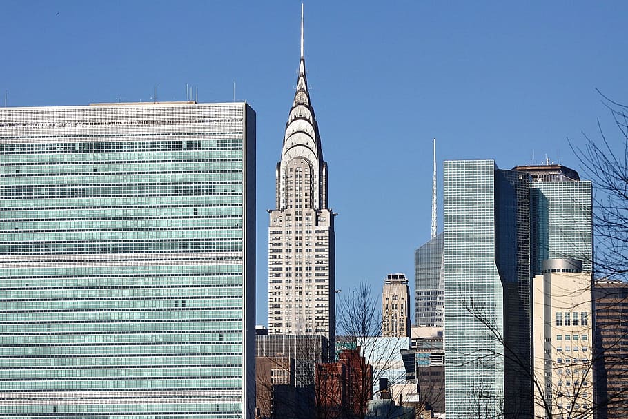 Skyline, Midtown, Manhattan, Chrysler, midtown, manhattan, building, architecture, tower, structure, skyscraper