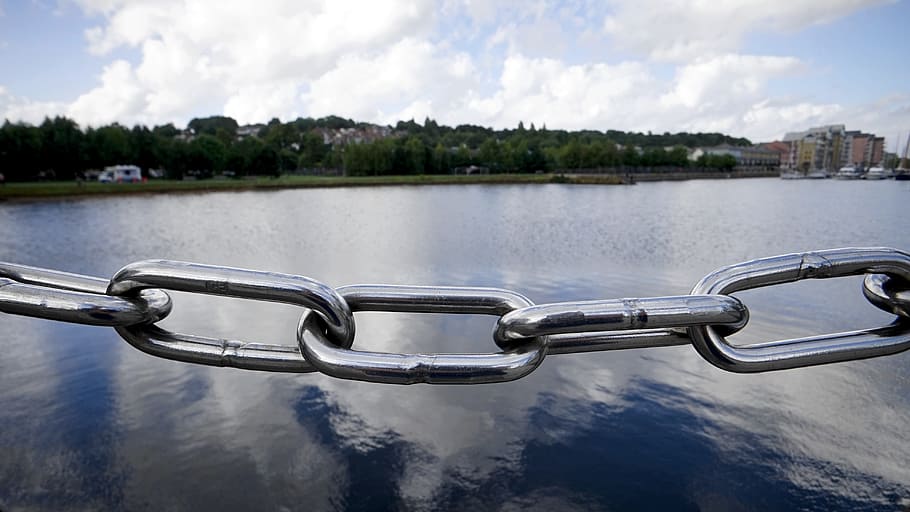 water, lake, reflection, scenery, outdoors, chain, link, scenic, natural, metal