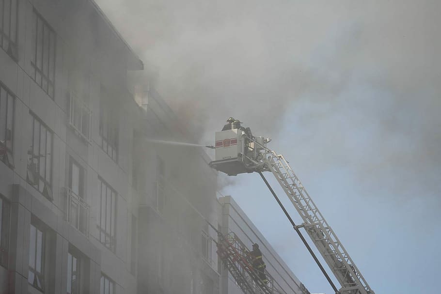 Fire, Building, Hose, Emergency, City, fire, building, architecture, alarm, smoke, fireman
