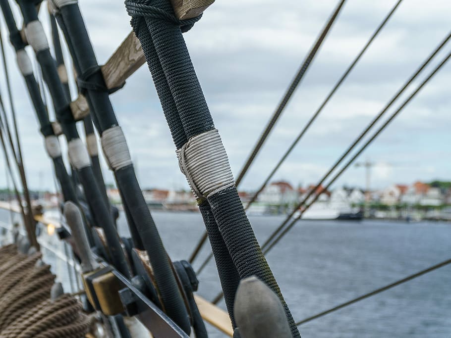 Travemünde, Passat, Navio, quatro mestres, mar Báltico, lago, água, porto, navio museu, navio tradicional