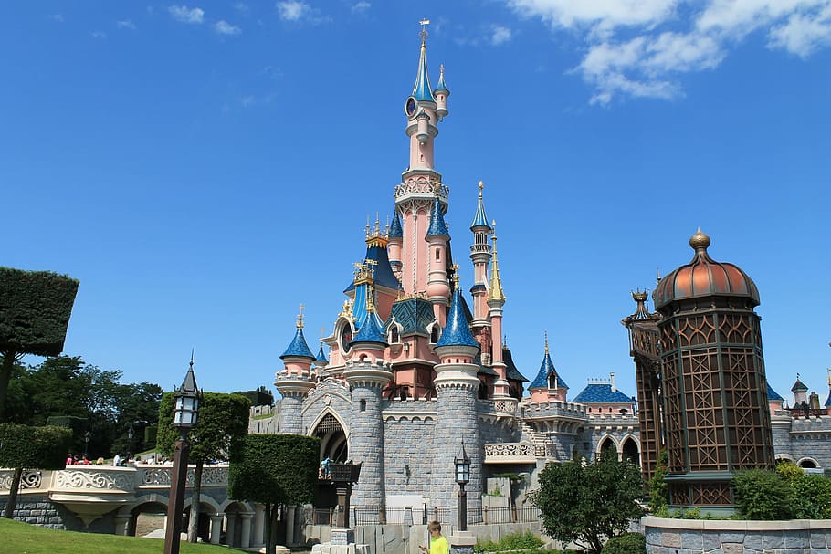 disney land castle, Castle, Disneyland, Paris, Tinkerbell, disneyland, paris, roof, attraction, fairy, belle au bois dormant