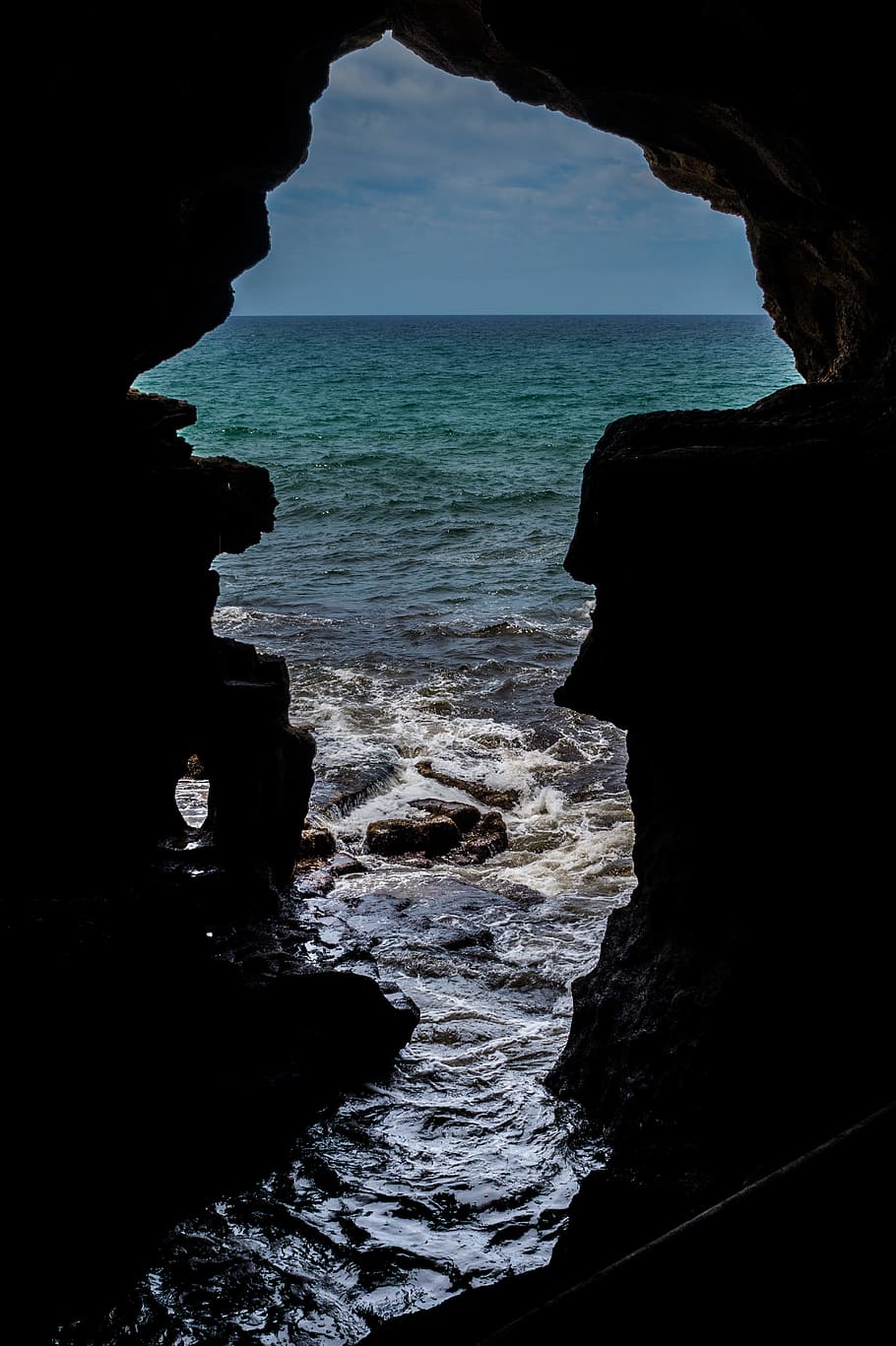 cueva, mar, gruta de hércules, marruecos, vista, turismo, atlántico, tiempos prehistóricos, agua, roca