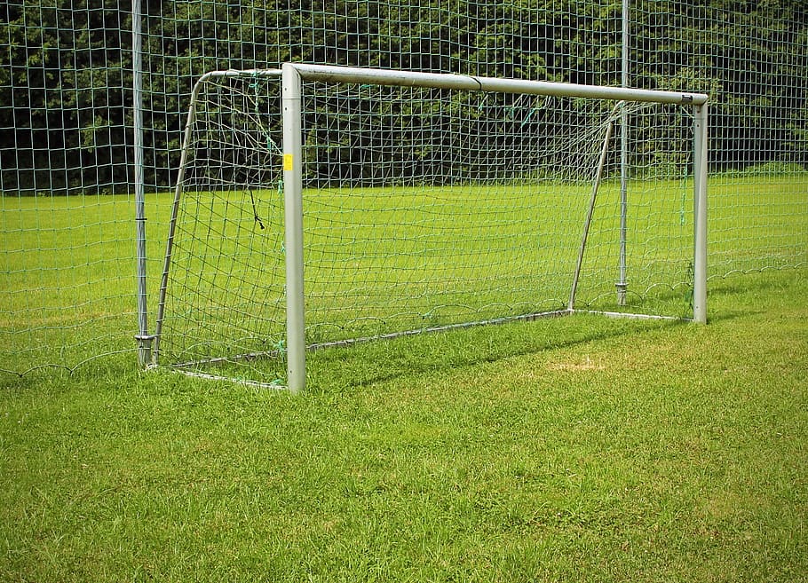 white soccer goal, goal, football, rush, football goal, sport, network, goal net, ball sports, grass