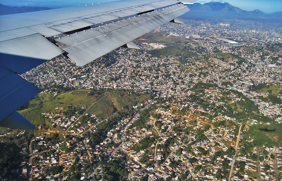 リオに着陸, 航空機, 展望, 翼, 飛ぶ, 旅行, チラシ, ビュー, 飛行機から, 空撮
