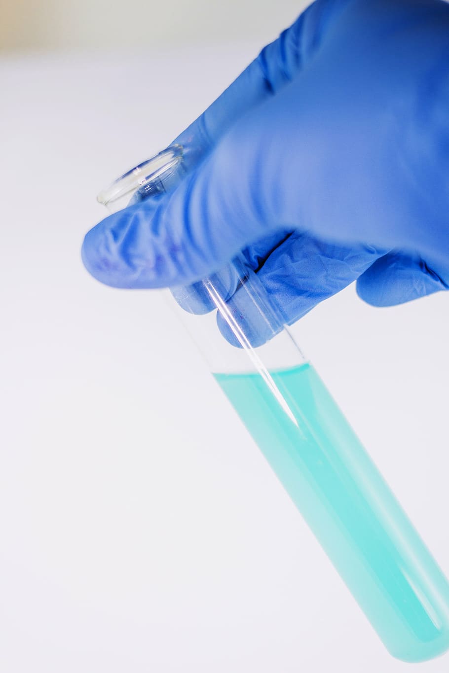 shallow, focus photography, cyan, liquid, filled, test tube, laboratory, sample tube, research, experiment