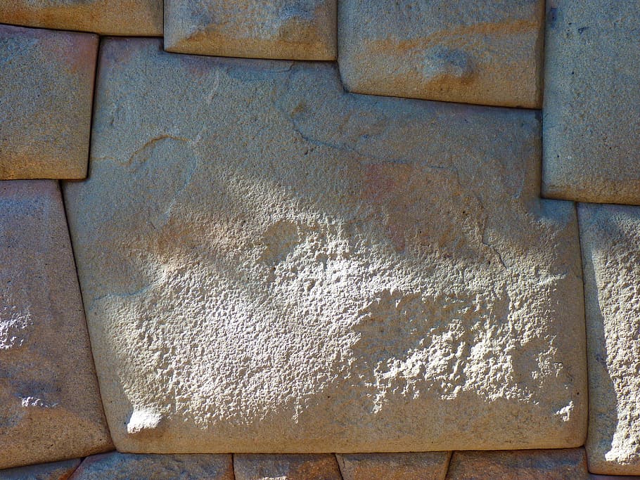 灰色のコンクリート面, 石, 壁, インカ, 建築, 石壁, クスコ, ペルー, さびた, 木材-素材