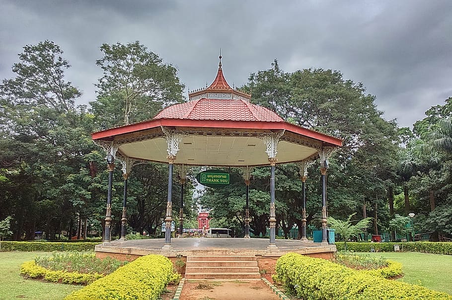 pergola, canopy, band stand, garden, recreation, roofed, structure, architecture, design, cubbon park
