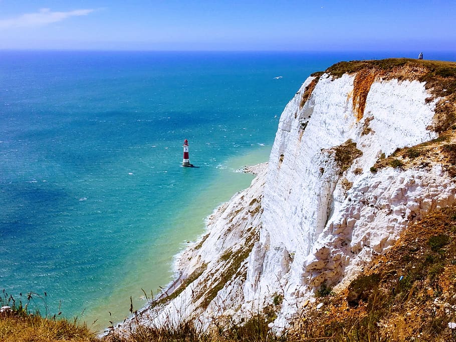 seven sisters, lighthouse, cliff, sea, coast, eastbourne, east sussex, south gland, england, water