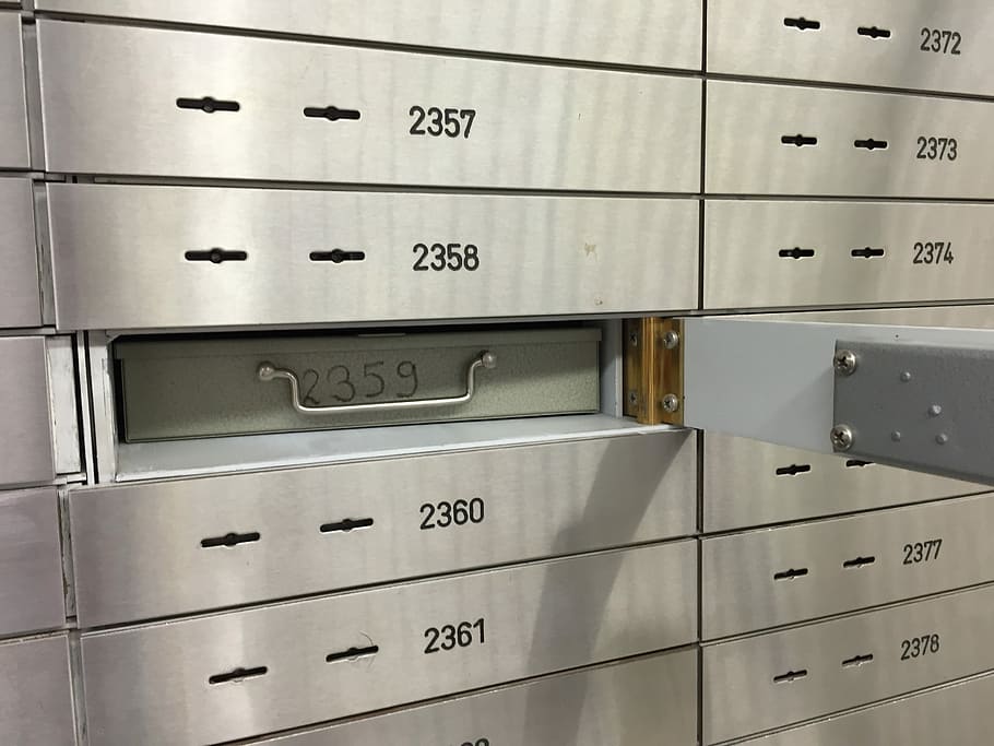 gray deposit box, Bank, Safe, Safe Deposit Box, Security, safe, bank, vault, locker, lock, no People