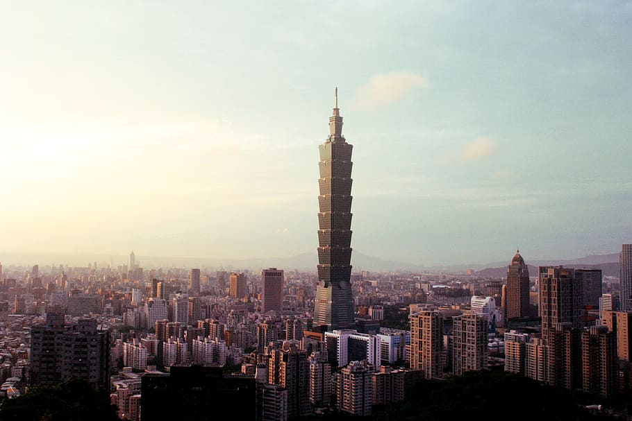taipei 101 building, taiwan, city, buildings, modern, tower, urban, architecture, skyscraper, cityscape