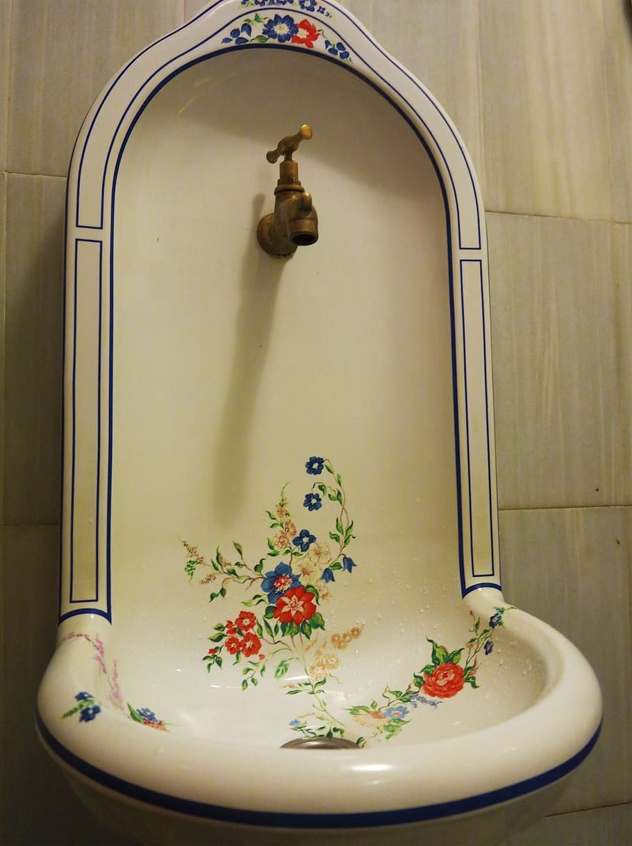 Washbasin, Ceramics, Sink, Water Tap, design, ornate, floral, luxury, hygiene, interior