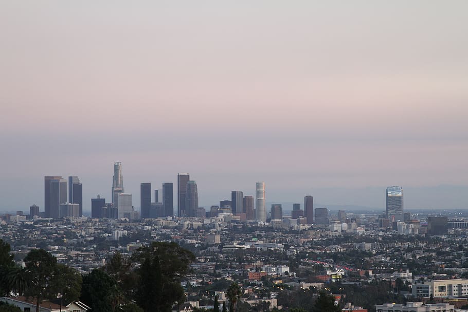 kota, Los Angeles, los, angeles, los angeles skyline, pusat kota, kaki langit, Arsitektur, california, Pemandangan kota