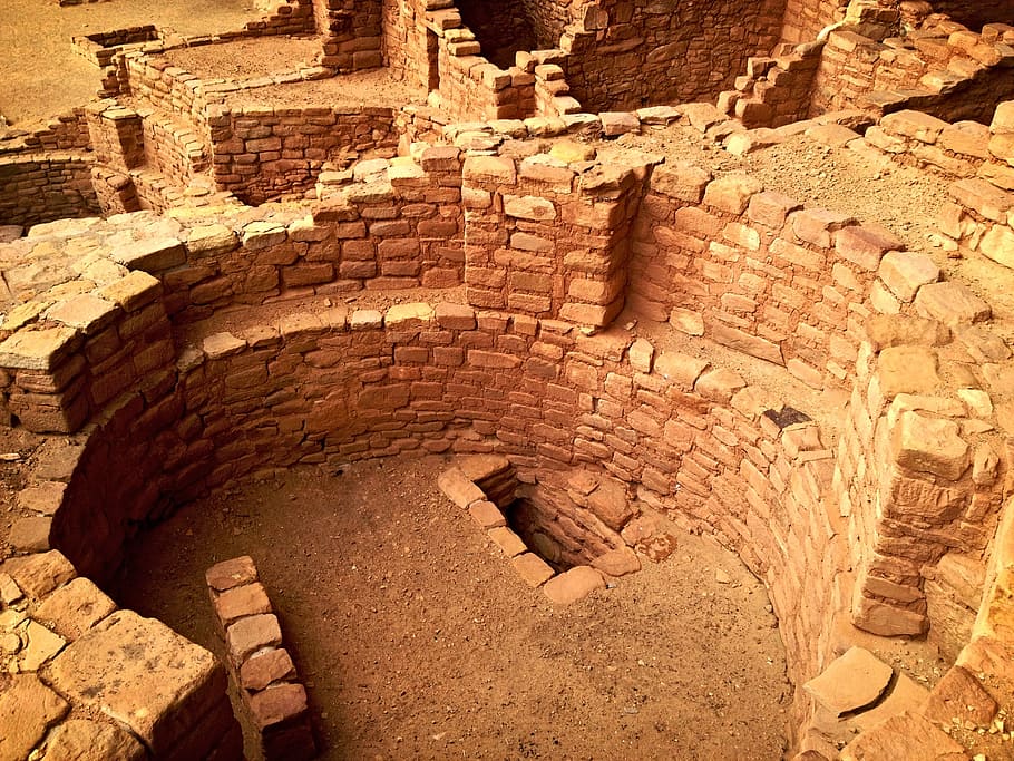 empty, brown, bricks cell, mesa verde, ruin, ancient, architecture, old, stone, history