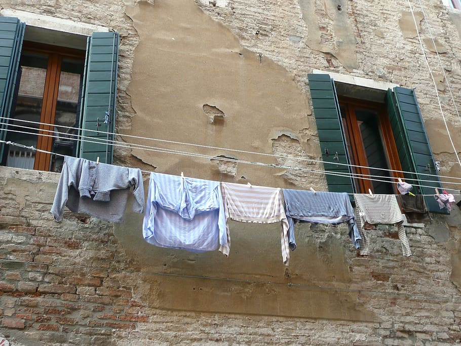 laundry line, laundry, windows, clothes, line, clothesline, dry, hang, wash, rope