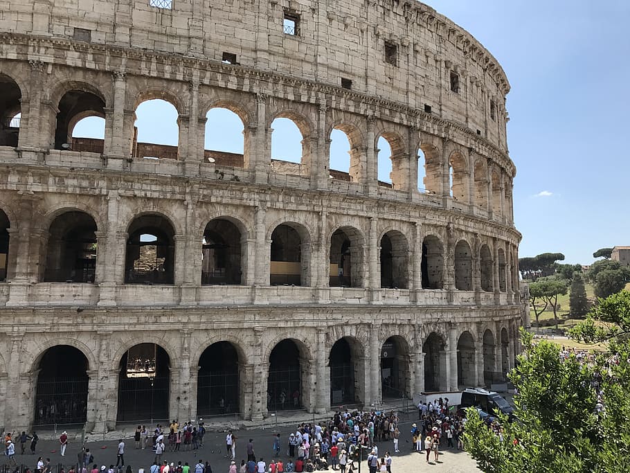 colosseum, roman, ancient, group of people, crowd, large group of people, history, architecture, the past, arch