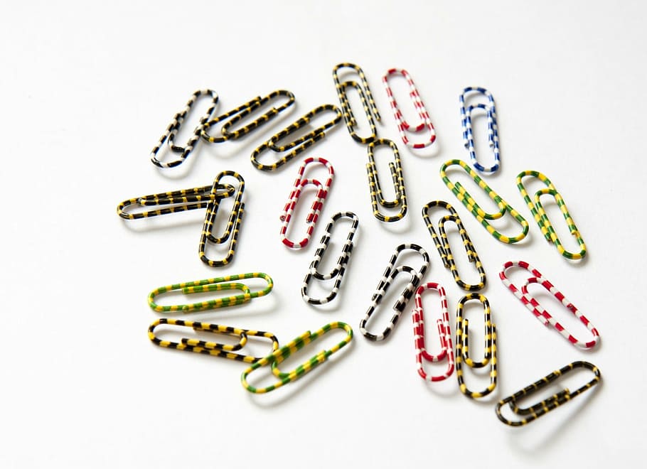 paper clips, paperclips, paper clip, paperclip, paper-clip, colorful, bright, fun, white, red