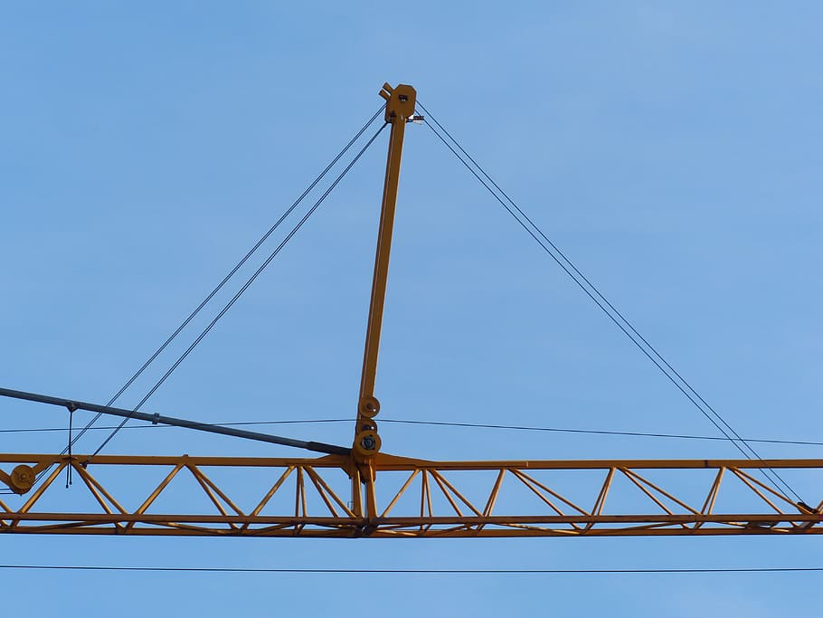 Crane, Build, baukran, site, sky, lift loads, last, arm, crane arm, blue