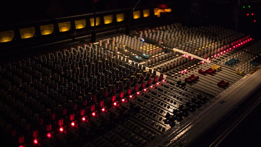 黒のオーディオミキサー ミキサー サウンドスタジオ オーディオ ポティ デスク サウンドミキサー 録音機器 オーディオ機器 テクノロジー Pxfuel