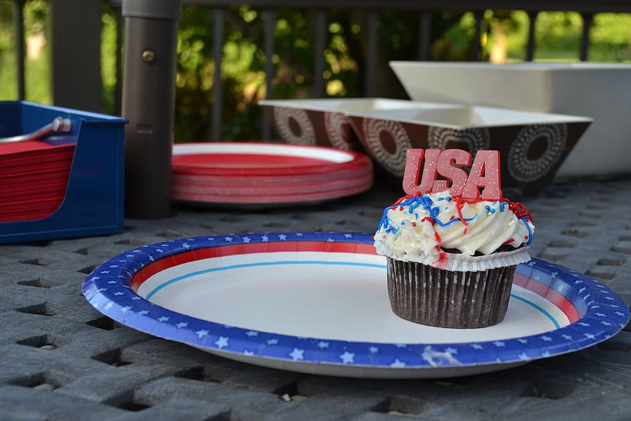 usa, united states of america, fourth of july, america, cupcake, festive, food, sweets, icing, cake