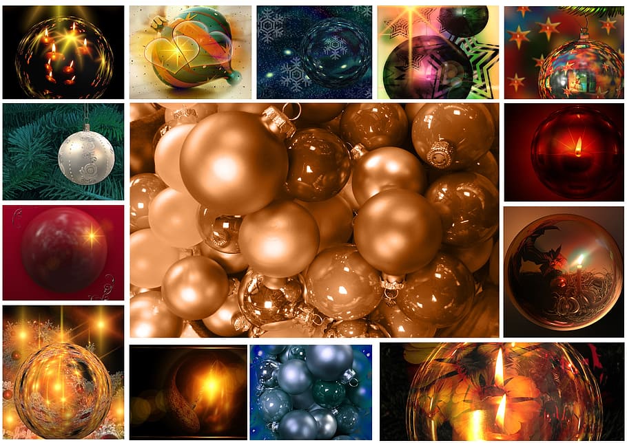 bauble lot collage, balls, christbaumkugeln, glaskugeln, christmas ornaments, christmas bauble, weihnachtsbaumschmuck, sparkle, motif, christmas motif