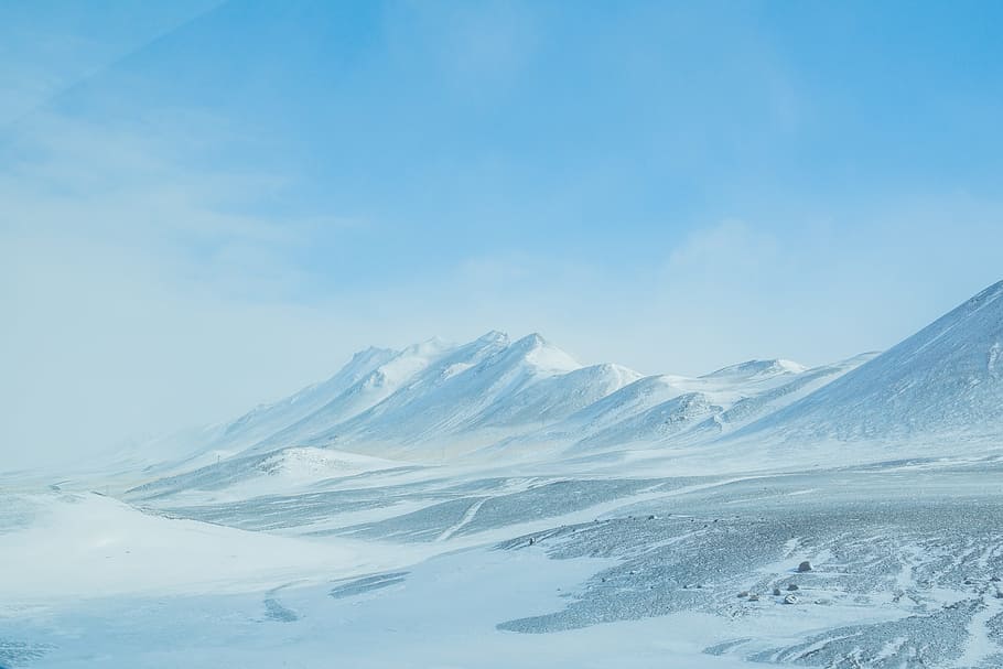 landscape photo, mountain, ice, snow, iceland, plateau, mountains, light blue, turquoise, snowy