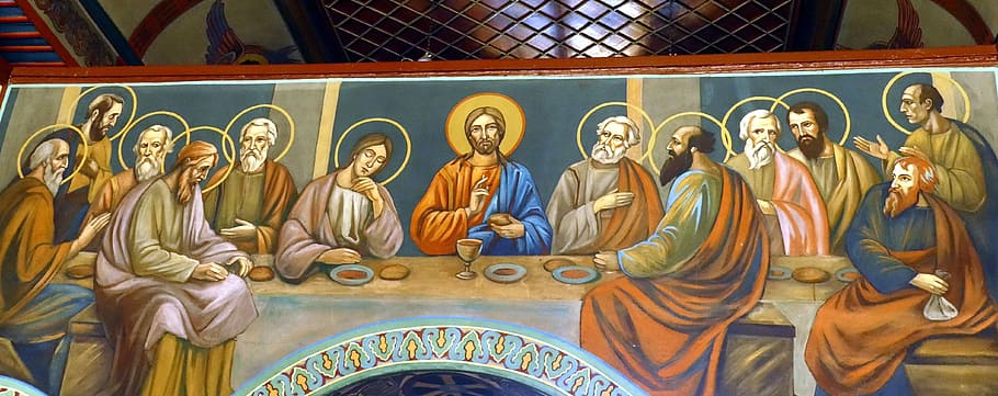 closeup, photography, last, supper painting, bulgaria, rousse, bulgarian orthodox, icons, orthodox, christ