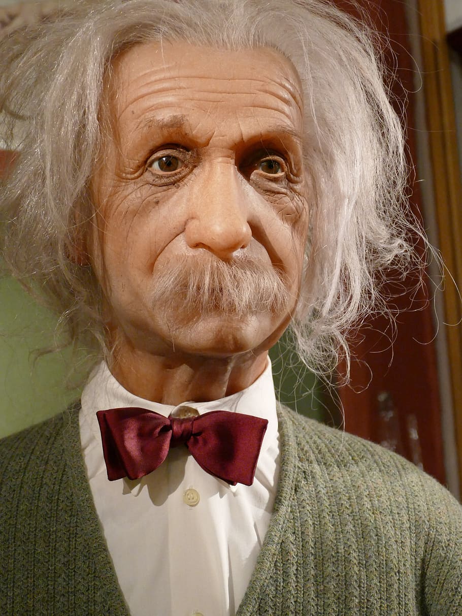 Albert Einstein, figura de cera, Hamburgo, física, cara, cabello, Adulto mayor, una persona, adulto, retrato