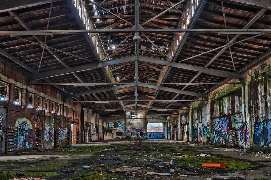 empty, warehouse, leave, architecture, old, ruin, lapsed, break up, dilapidated, decay