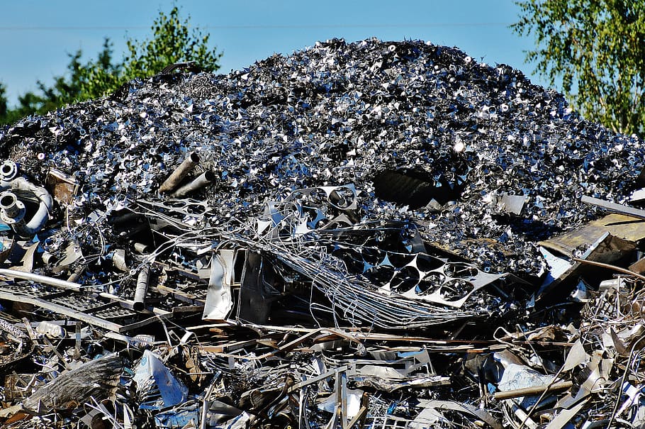 pile, metal scraps, iron, scrap, scrap metal, scrap iron, recycling, metal, old, junkyard