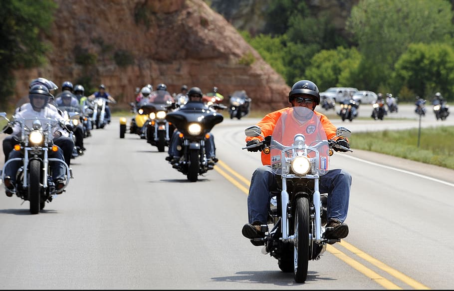 people, riding, touring, motorcycles, daytime, motorcycle rally, motorbikes, thunder, dakota, ride