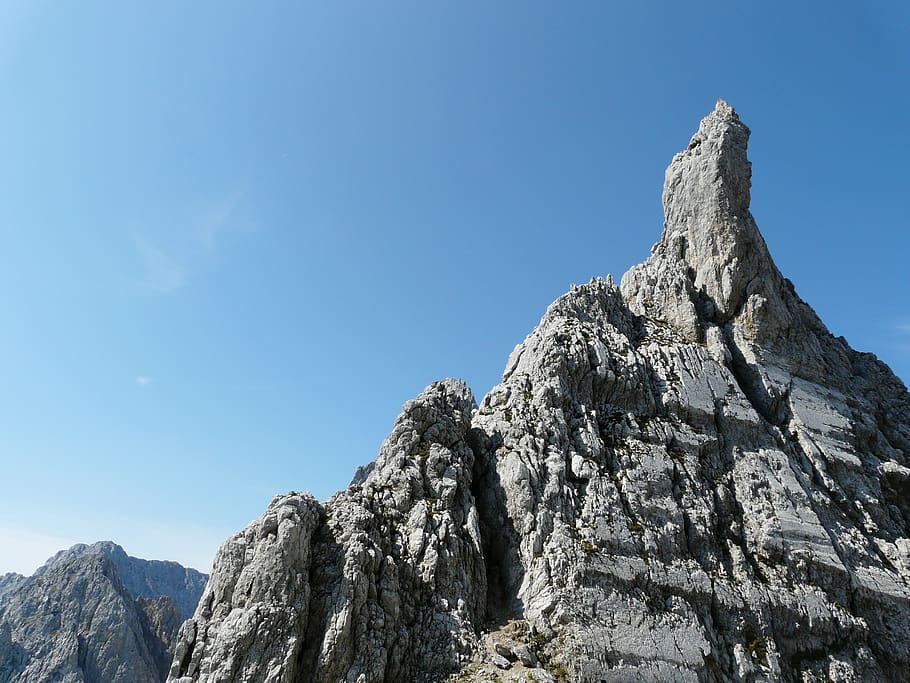 head törl, pinnacle, rock points, limestone, rock, rock tower, mountains, alpine, wilderkaiser, kaiser mountains