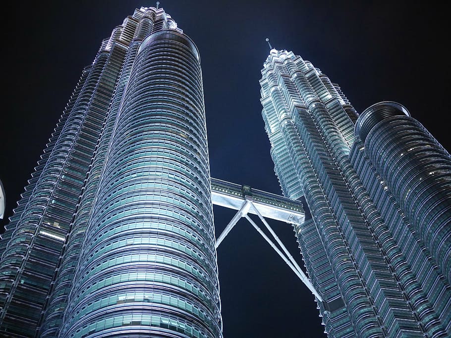 petronas, twin, tower, malaysia, petronas twin towers, klcc, kuala lumpur, skyscraper, modern, night