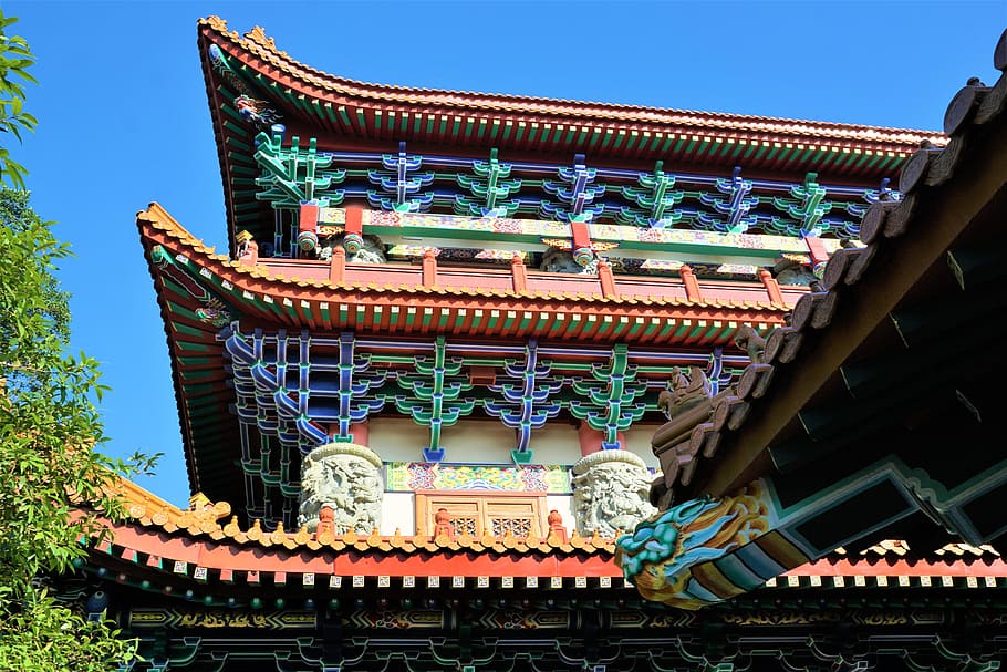 temple, pagoda, roof, travel, prohibited, culture, palace, sky, majestic, dragon