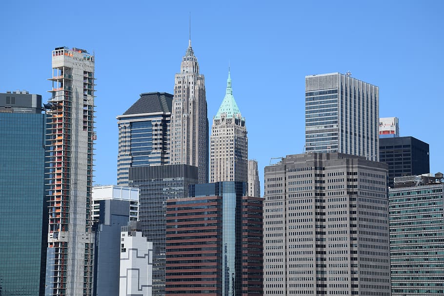 skyscraper, new york city, manhattan, us, usa, united states of america,  skyscrapers, summer, cityscape, in new york city | Pxfuel