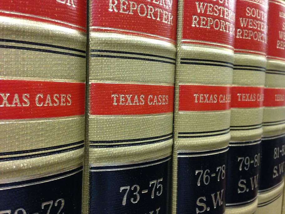 five, texas cases books, law books, library, rows of books, book shelves, legal, books, law, book